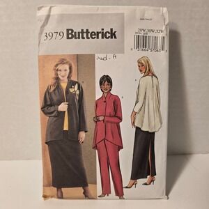 Butterick 3979 Uncut Sewing Pattern  Plus Size Loose Fit Jacket Top Skirt Pant